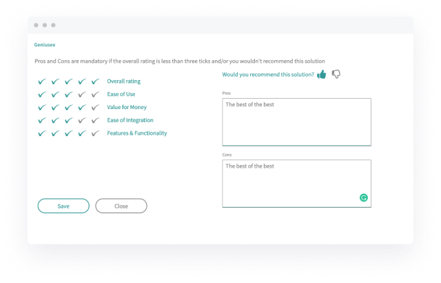 Receive feedback
